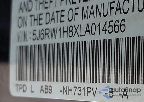 2020 Honda Cr-V 2Wd Ex-L from USA, damaged, VIN 5J6RW1H8XLA014566